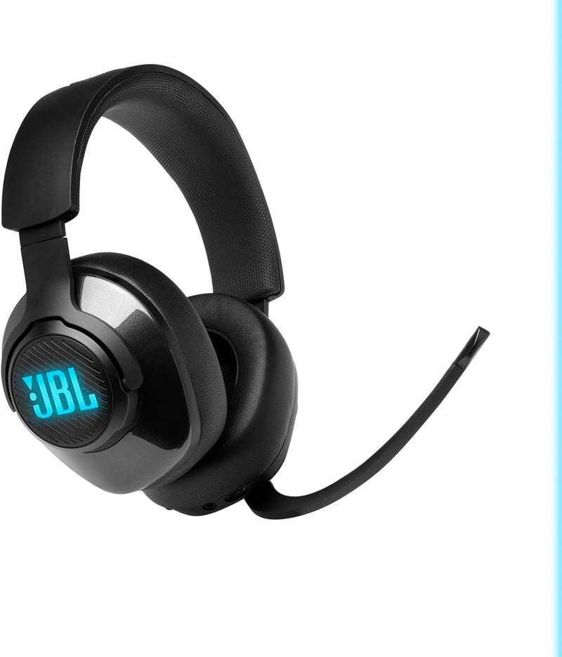 JBL JBL Quantum 400  USB overear gaming headset with gamechat balance dial JBL QuantumSURROUND and DTS Voice focus directional flipup mic and memory foam ear cushions Black - Image 4