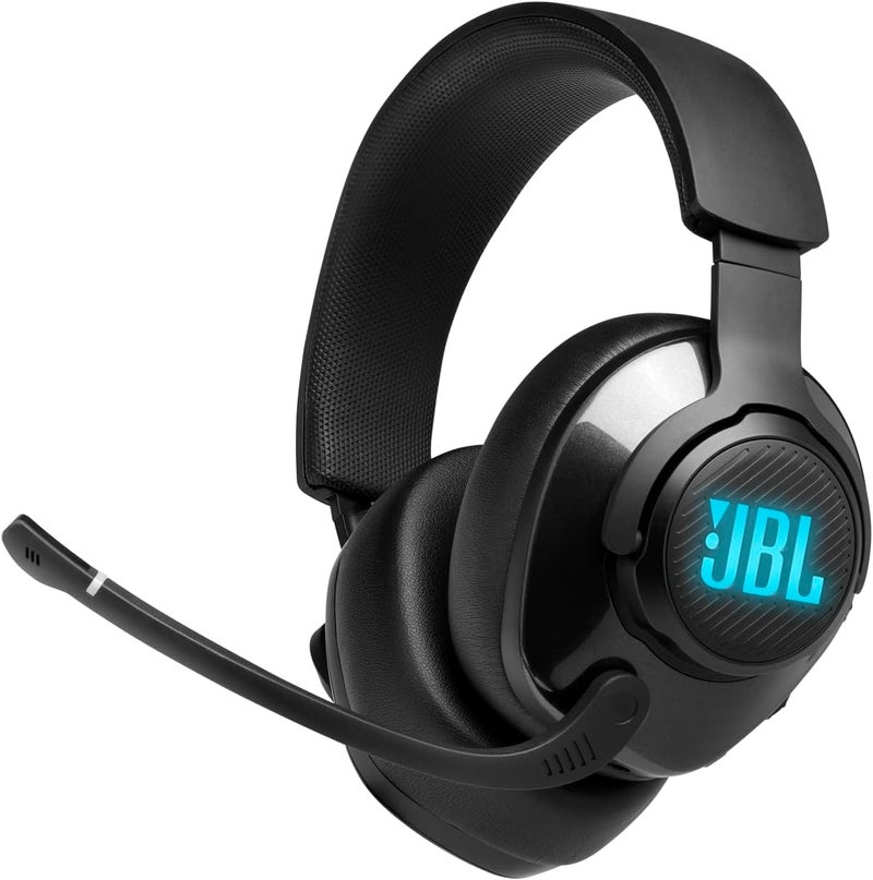 JBL JBL Quantum 400  USB overear gaming headset with gamechat balance dial JBL QuantumSURROUND and DTS Voice focus directional flipup mic and memory foam ear cushions Black - Image 1