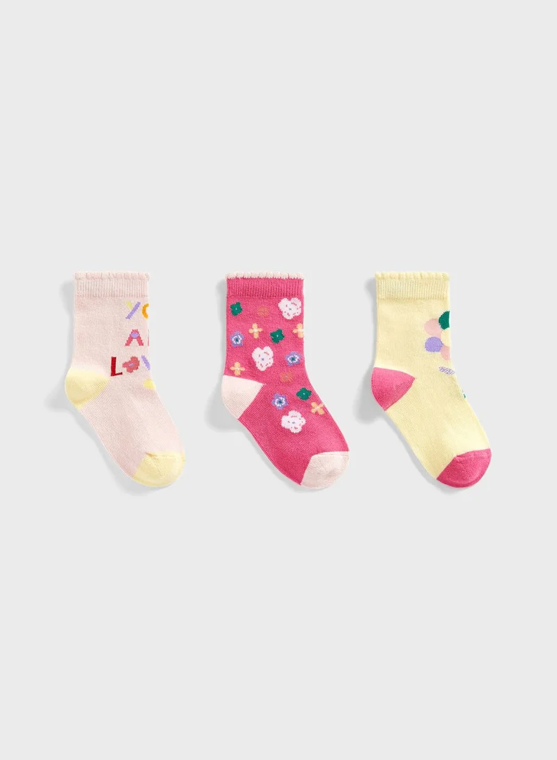 mothercare Kids 3 Pack Assorted Socks