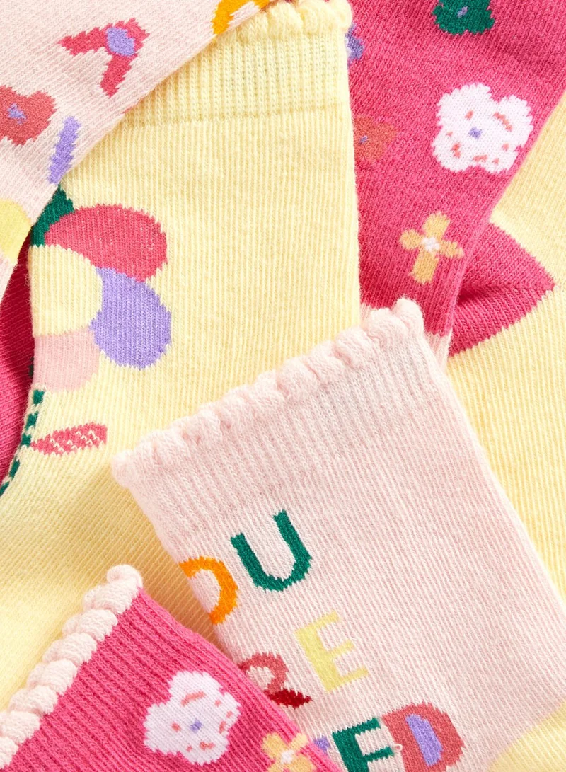 mothercare Kids 3 Pack Assorted Socks