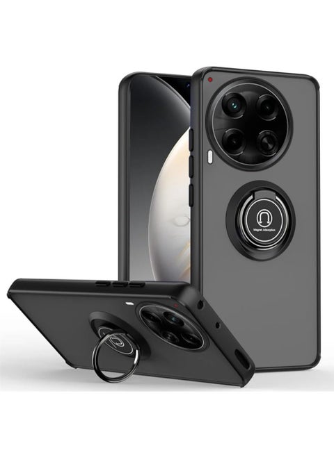 متوافق مع جراب Tecno Camon 30 4G/5G مع حامل حلقة، غلاف واقٍ من الصدمات من نوع PC + TPU، غير لامع وشفاف جزئيًا لحماية Tecno Camon 30