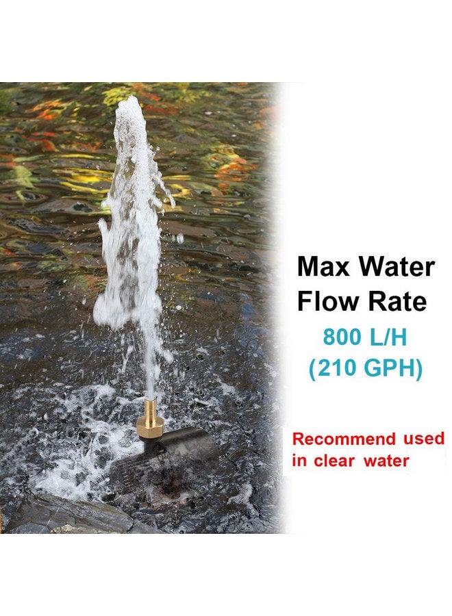 MOUNTAIN_ARK DC 12V 15W Submersible Water Pump with Brass Male Thread Nozzles, Brushless Fountain Circulation Mini Clear Water Pump, 210 GPH, 14½ ft High Lift for Aquarium, Fish Tank Pumping, Rockery - Image 3