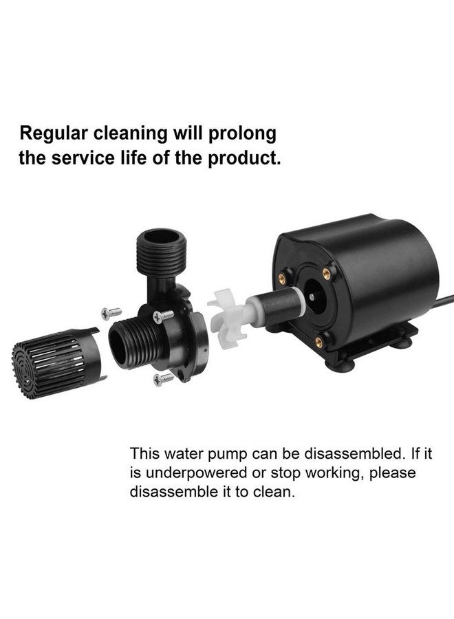 MOUNTAIN_ARK DC 12V 15W Submersible Water Pump with Brass Male Thread Nozzles, Brushless Fountain Circulation Mini Clear Water Pump, 210 GPH, 14½ ft High Lift for Aquarium, Fish Tank Pumping, Rockery - Image 4