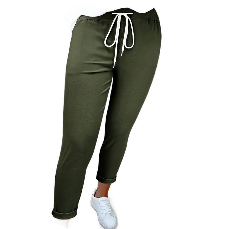 Women's Casual Tapered Drawstring Pants with Pockets - Image 5