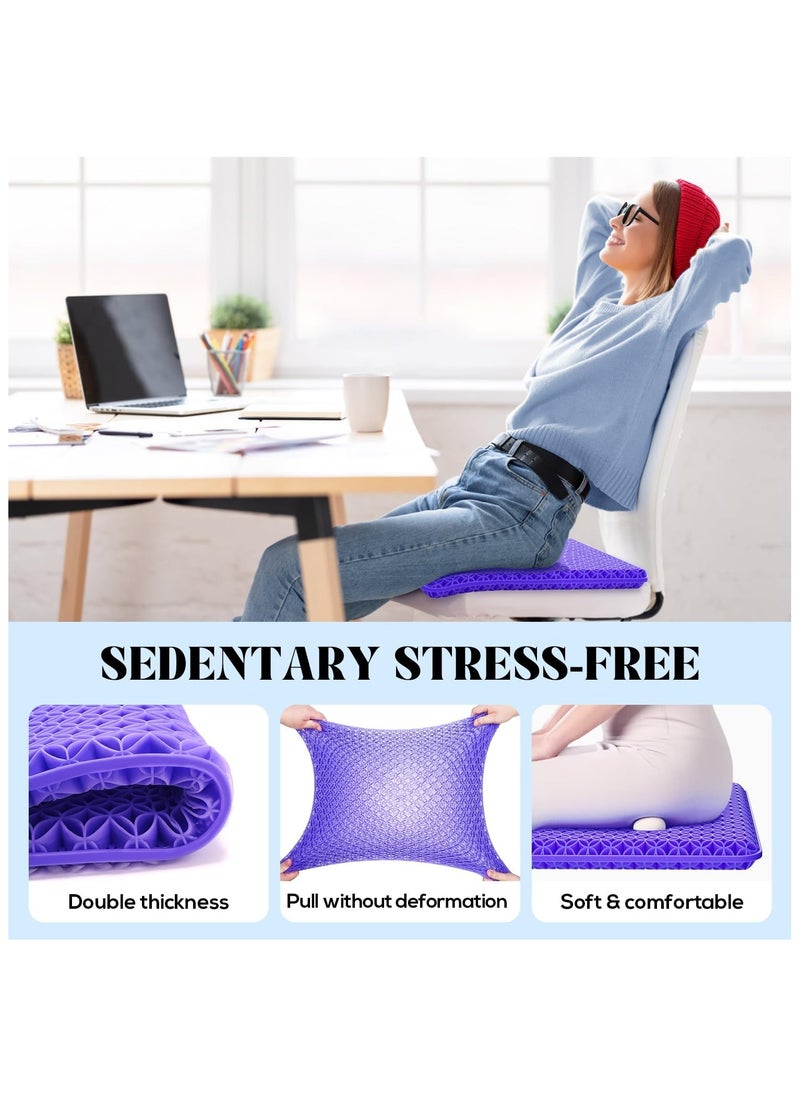 Generic Seat Cushion, Thickened Big Gel Seat Cushion, Strong Support, Sciatica & Back Pain Relief, Breathable Cool Suitable as Office Chair Cushion, Car Seat Cushion, Wheelchair Cushions, 1 Non-Slip Covers  - Image 2