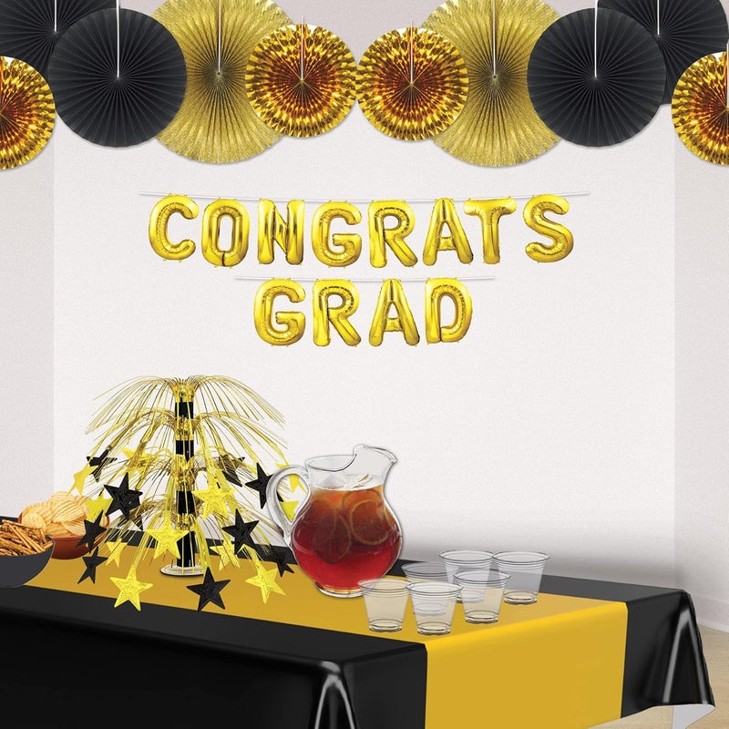 Beistle Star Cascade Centerpiece in Black and Gold for Celebrations - Image 4