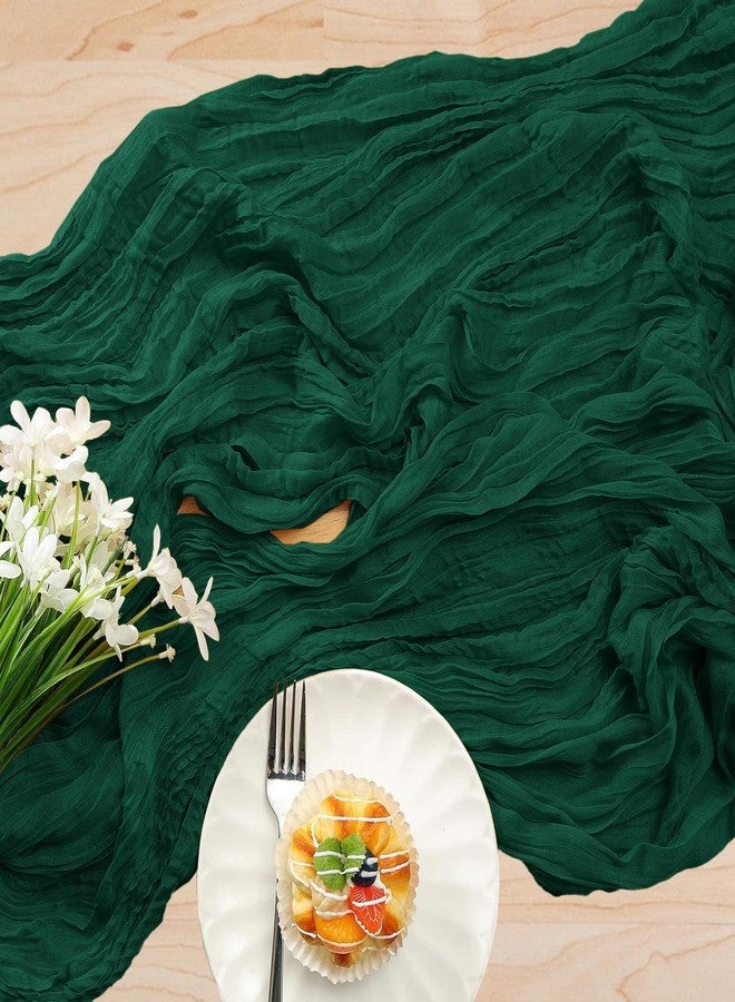 KEEPSHOWING 12 Pack Cheesecloth Table Runner 10Ft Christmas Gauze Boho Table Runners for Wedding Decor Bridal Shower Decorations Baby Shower Party(35" x 120")(EmeraldGreen) - Image 4
