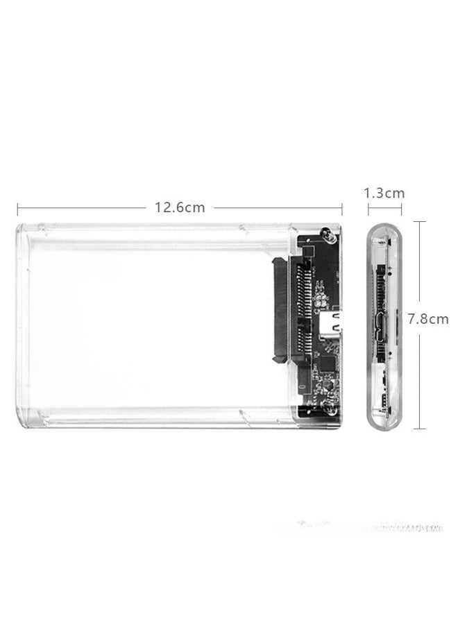 Generic 2.5-inch External Mobile Hard Drive Box Usb3.0 Screwless Transparent Sata Mechanical Solid State Drive Box Digital Computer-Color:Transparent-White-USB3.0  - Image 5
