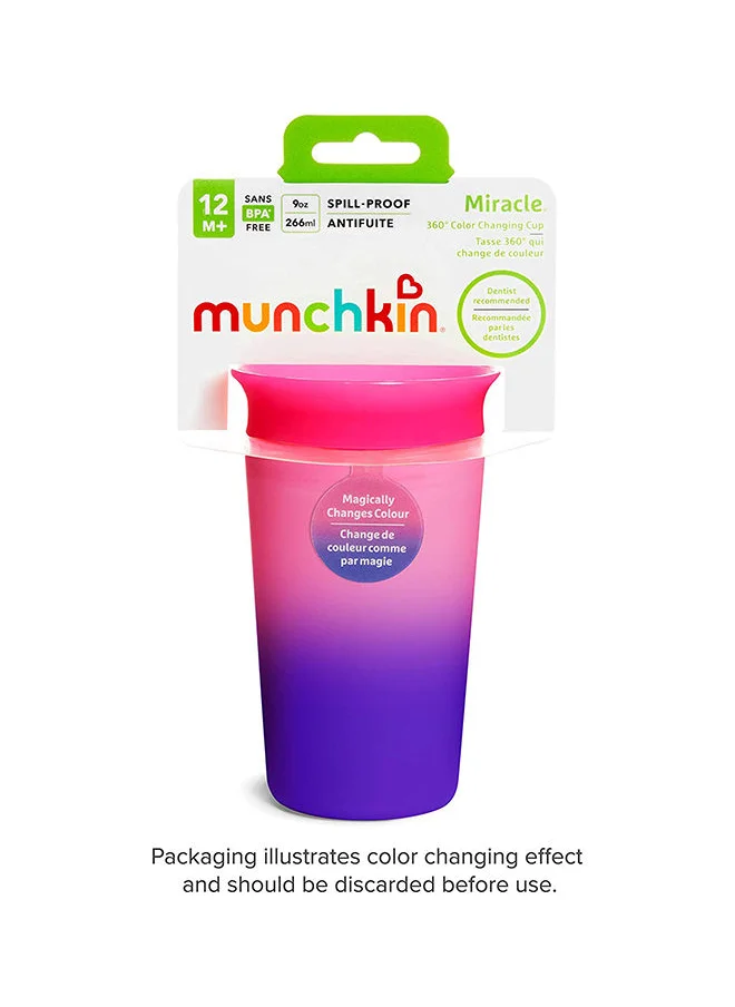 Munchkin Miracle 360° Colour Changing Sippy Cup 9 Oz/ 266ml Pink