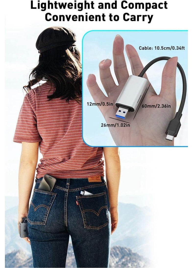 Barakah SD Card Reader, Micro SD/TF Memory with USB C and USB 3.0 Dual Slot High-Speed Reading at Same Time, Compatible with Computer PC MacBook Pro/Air, iPhone 15/15 Pro/Pro Max iPad Pro Samsung - Image 3