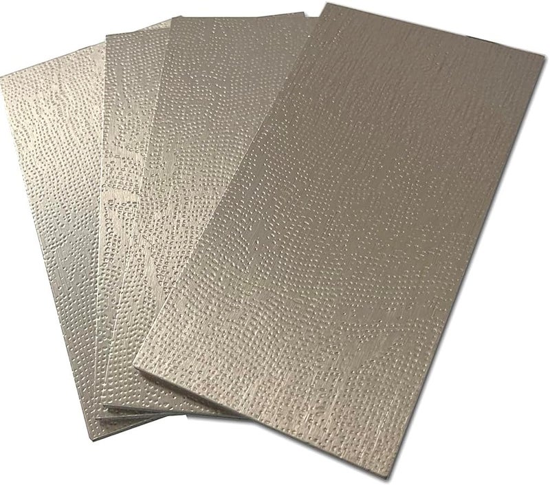 weimeisc 88-Piece Peel and Stick Backsplash Tile, PVC Aluminum Brushed Metal Silver Self Adhesive Tile for Kitchen, Bathroom,Laundry Room, Stair Riser Decal (Light Stainless Steel) - Image 1