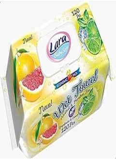 lara Lara Baby Soft Wet Wipes with Lemon Scent - 120 Pieces 