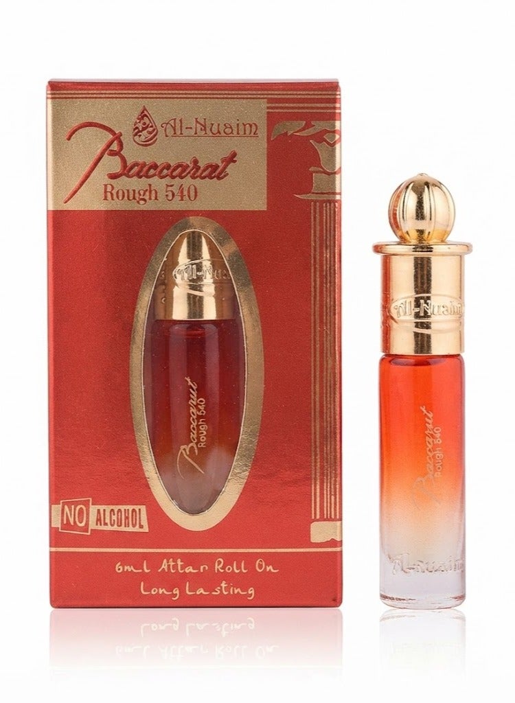 Al Nuaim Al-Nuaim Baccarat Rough 540 Attar Roll On Perfume Oil 6ml | Alcohol Free Concentrated Ittar for Men & Women | Long Lasting Luxury Arabian Oriental Fragrance | Pocket Size Roll-On Attar - Image 1