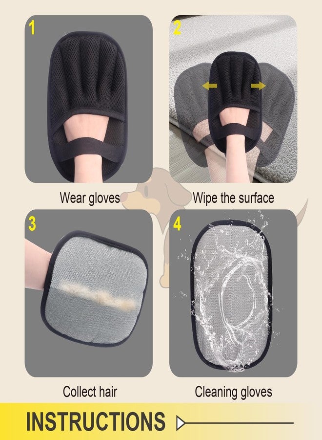 Rorodog 2- Pack Magic Brush Pet Hair Removal Gloves– Upgraded 5 Finger Reusable Electrostatic Grooming Tool for Dogs & Cats, Remove Dog/Cat Hair from Clothing, Furniture, Car Seats, Bedding. - Image 4