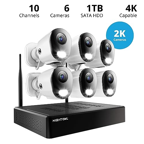 Night Owl 10 Channel Bluetooth Video Home Security Camera System with (6) Plug-in Wi-Fi 2K HD Indoor/Outdoor Spotlight Cameras with 2-Way Audio and 1TB Hard Drive (Expandable up to 10 Cameras) - Image 2
