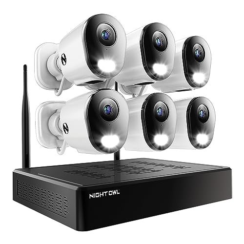 Night Owl 10 Channel Bluetooth Video Home Security Camera System with (6) Plug-in Wi-Fi 2K HD Indoor/Outdoor Spotlight Cameras with 2-Way Audio and 1TB Hard Drive (Expandable up to 10 Cameras) - Image 1