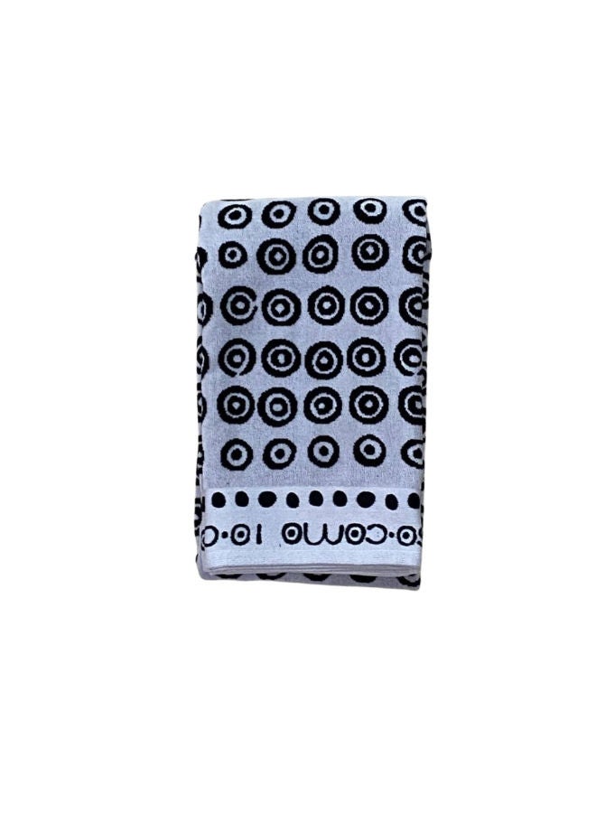 توالا منشفة شاطئ توالا، دائرة سوداء على خلفية رمادية، قطن 100%، 100×180 سم - Image 4