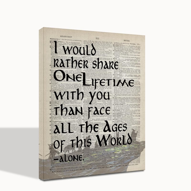 WKYAER LOTR Gifts  Framed LOTR Poster  Gift for LOTR Decor  I Would Rather Share One Lifetime - Arwen  LOTR Merch  LOTR Birthday Decor  Lord of the Rings Poster  LOTR Canvas Wall Art Decor 8x10 inch  - Image 1