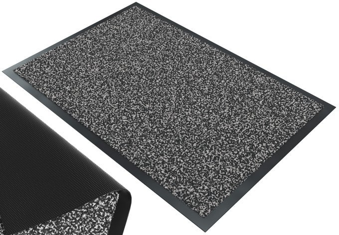 DOOR MATS FOR OUTDOOR OR INDOOR DIRT TRAPPER NON SLIP BARRIER MAT WASHABLE WELCOME DOORMAT ENTRANCE RUG GREYBLACK 60X90CM