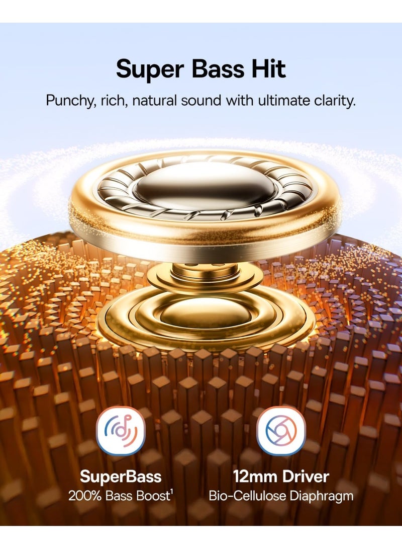 Baseus Bass BC1 Open Ear Earbuds Clip-On Headphones, Open-Ring Comfort with Tri-Curve Snug Clip, Powerful Sound with SuperBass, 4-Mic Clear Calls, IP55 Waterproof, 38H Playtime, Lightweight Black - Image 5