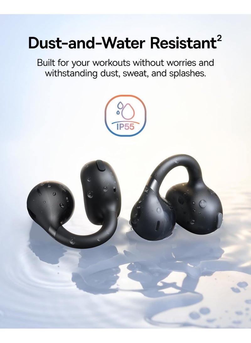 Baseus Bass BC1 Open Ear Earbuds Clip-On Headphones, Open-Ring Comfort with Tri-Curve Snug Clip, Powerful Sound with SuperBass, 4-Mic Clear Calls, IP55 Waterproof, 38H Playtime, Lightweight Black - Image 4