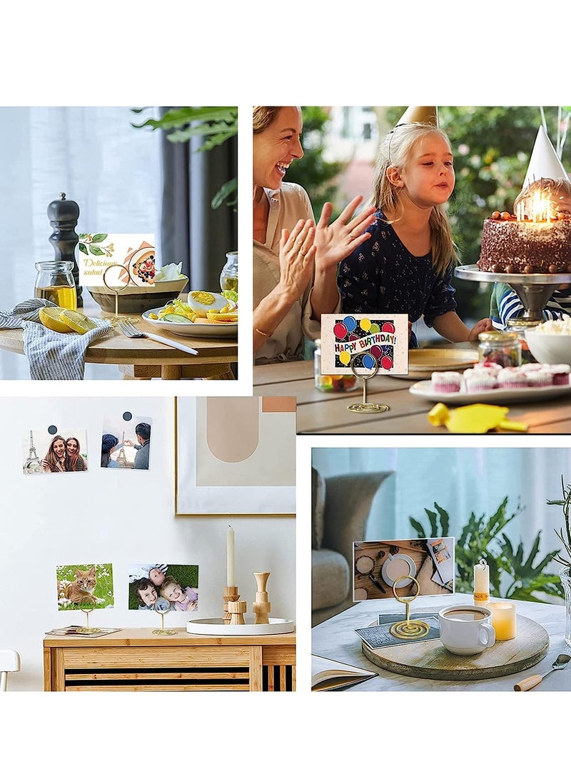 Zikra 24 Pcs Premium Gold Table Number Holders Card Holders Gold Holder Stands Portable Picture Photo Holder Table Sign Stand - Image 5