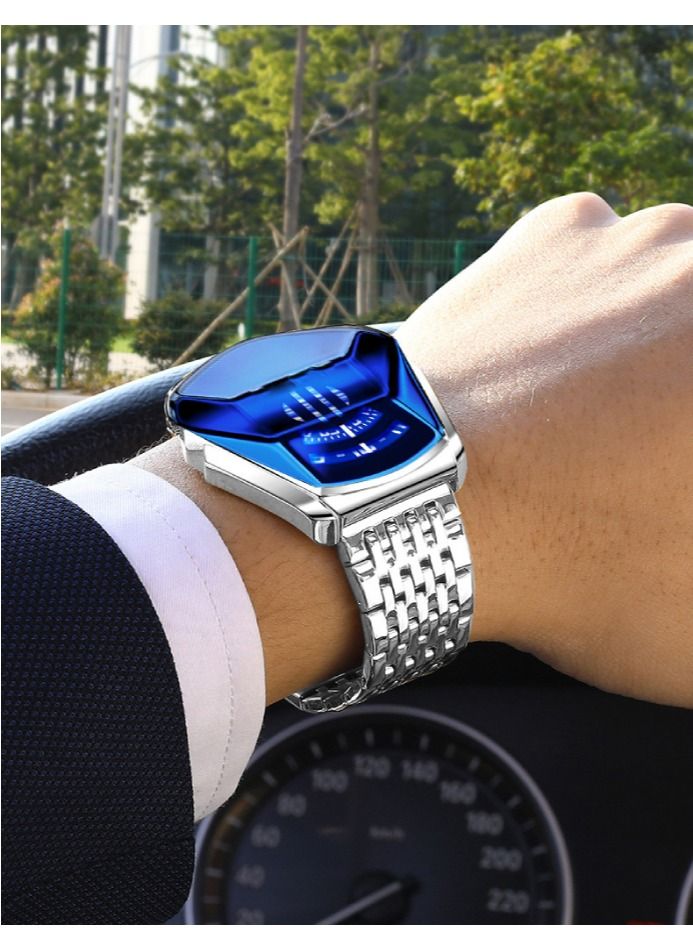 هاورسلي ساعة يد رجالية فاخرة HOURSLY Trend Cool ساعة يد رجالية بتقنية الفولاذ المقاوم للصدأ ساعة كوارتز عصرية للرجال - Image 2