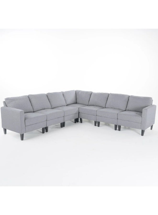KUSTOMDECO Mahra 7-Seater Sectional Sofa Set - Customizable Sectional Sofa for Living Room, Premium Upholstery, L-Shape Design - Image 4