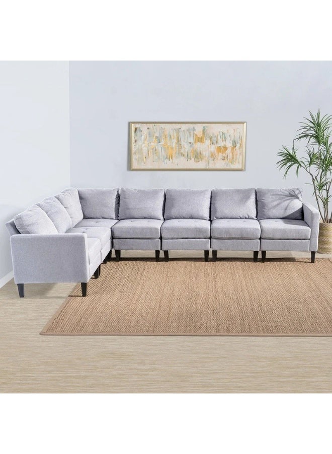 KUSTOMDECO Mahra 7-Seater Sectional Sofa Set - Customizable Sectional Sofa for Living Room, Premium Upholstery, L-Shape Design - Image 5