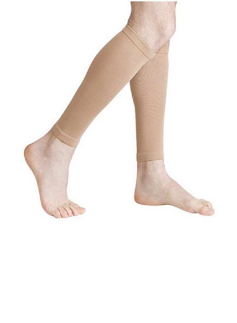 Generic 1-Pair Compression Socks for Varicose Veins Swelling - Leg Sleeves for Men and Women, Non-slip and Durable for Sports and Outdoor Activities ，One Size Fits Most, 23*14CM Beige - Image 2