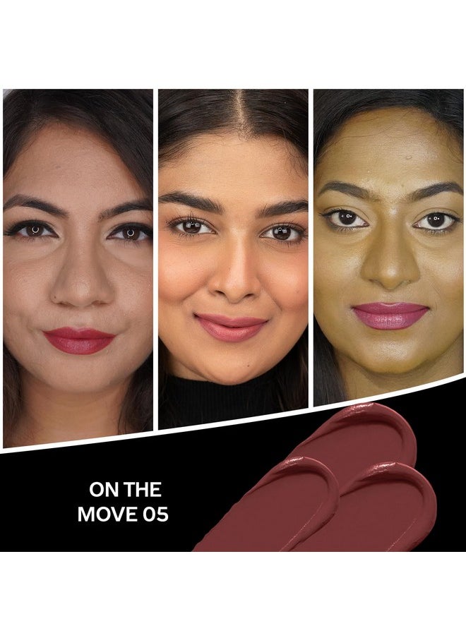 Facescanada - FACES CANADA Comfy Matte Creme Lipstick - On The Move, 4.2g | Long Stay | Creamy Matte Finish | Intense Color | Super Hydrating & Nourishing | Single Stroke Smooth Application - Image 1