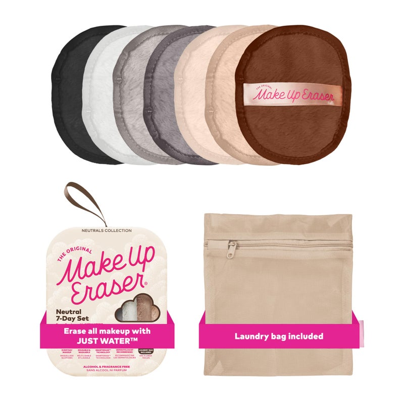 Makeup Eraser The Original MakeUp Eraser 7-Day Set, Erase All Makeup With Just Water, Including Waterproof Mascara, Eyeliner, Foundation, Lipstick, Sunscreen, and More! Neutrals, 7ct. - Image 1