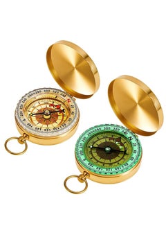 SUNSAR Camping Survival Compass Kids Compass Glow in The Dark Metal Pocket Compass for Kids Hiking Compass Military Navigation Tool for Hiking Hunting Climbing  - Image 1