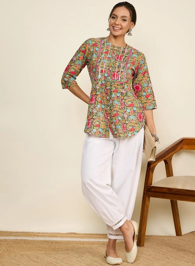 Winered Women White Cotton Wide Leg Pant