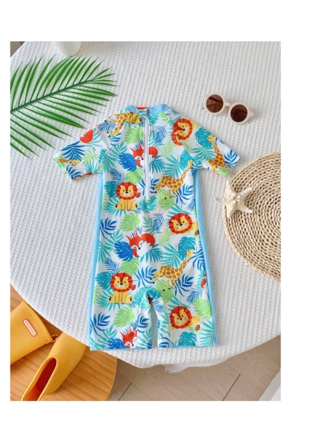 Boys' swimsuit with animal prints - light blue multi-colored (3-4 years) - Image 3