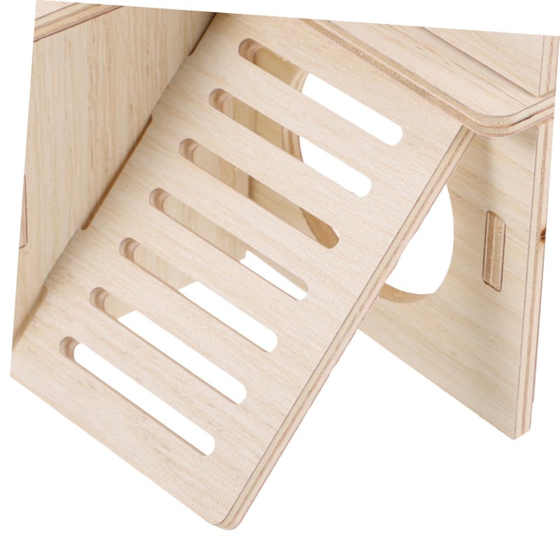Creative Climbing Hamster Hideout Insulated Pine Wood Attic Playhouse For Small Pets - Image 5