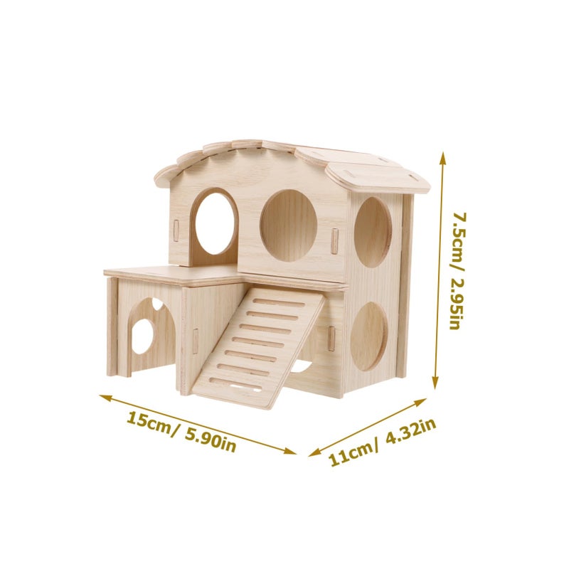 Creative Climbing Hamster Hideout Insulated Pine Wood Attic Playhouse For Small Pets - Image 3