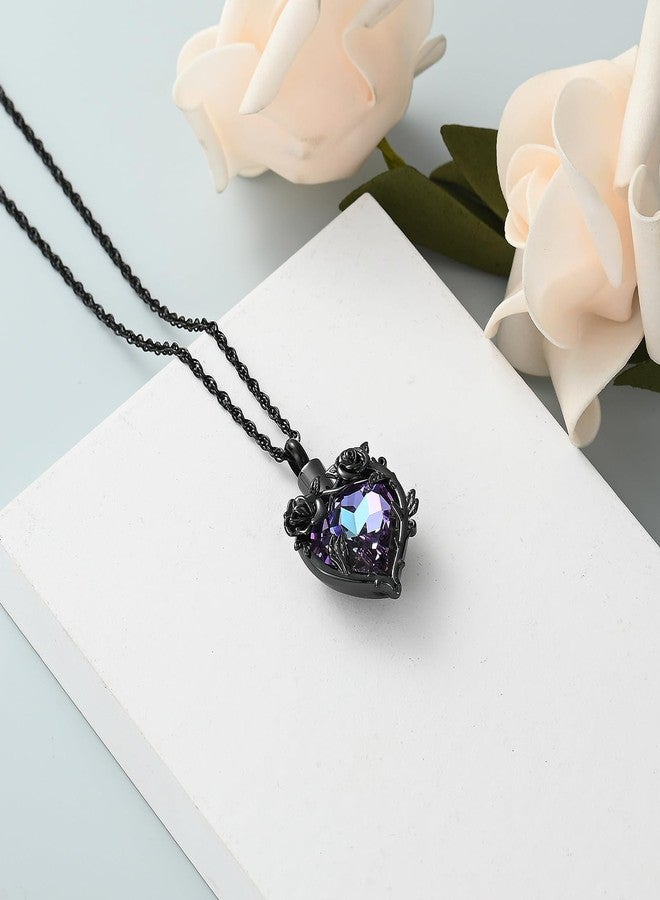 shajwo Cremation Jewelry Rose Flower Heart Urn Necklaces for Ashes for Women Memorial Human Ashes Pendant, Stainless Steel, No Gemstone - Image 4