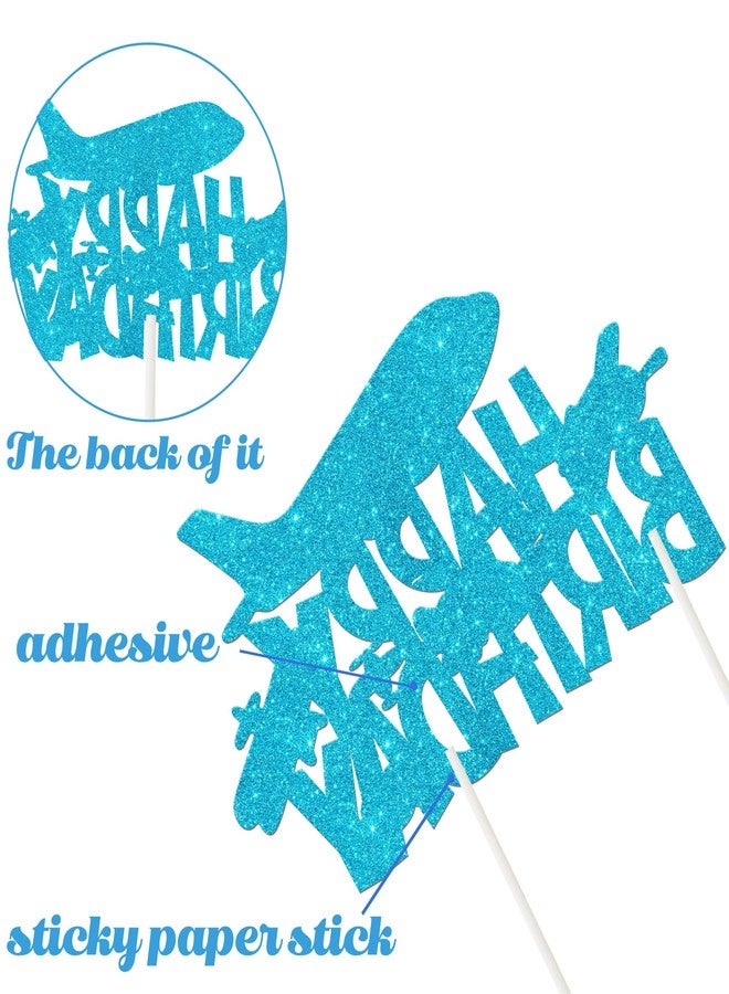 اوموني غطاء كعكة عيد ميلاد على شكل طائرة، ديكورات حفلات عيد ميلاد على شكل طائرة، اختيارات كعكة طائرة لامعة، ديكور كعكة طائرة للأطفال، حفلات أعياد الميلاد، لوازم حفلات استقبال المولود الجديد - Image 4