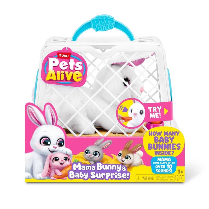 Pets Alive Mama Bunny & Baby Surprise Series 1 Interactive Robotic Plush Playset - Image 1