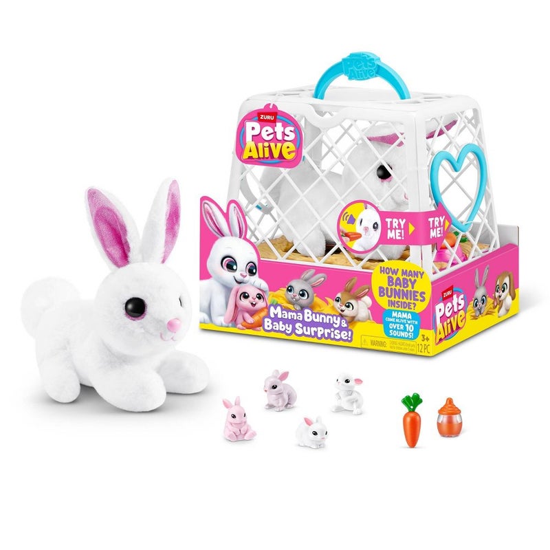 Pets Alive Mama Bunny & Baby Surprise Series 1 Interactive Robotic Plush Playset - Image 2