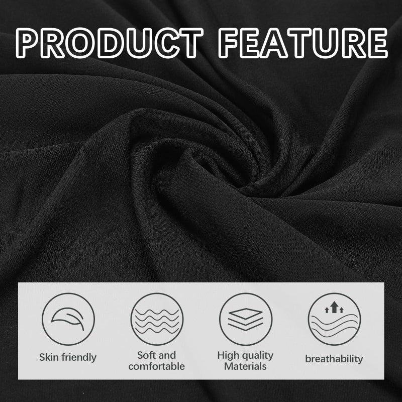 ARKBAODAN Stretch African Head Wraps for Black Women - Long Jersey Turban Headwraps, Head Scarf, Headbands (Black) - Image 3