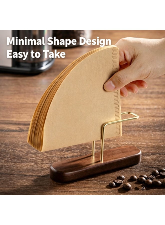 2pcs-Wooden Hand-Brewed Coffee Filter Holder Moka Pot V-Shaped Fan-Shaped Universal Solid Wood V60 Simple Design Christmas,Premium Cherry Wood And Brass Pour-Over Coffee Filter Holder - Image 4