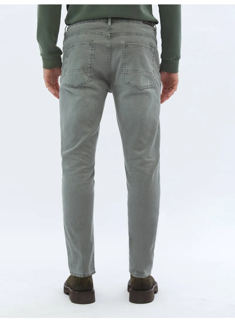 Kip Mink Slim Fit Denim Cotton Blend Trousers