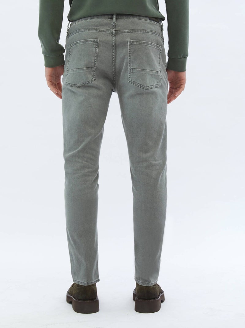 Kip Mink Slim Fit Denim Cotton Blend Trousers  - Image 5