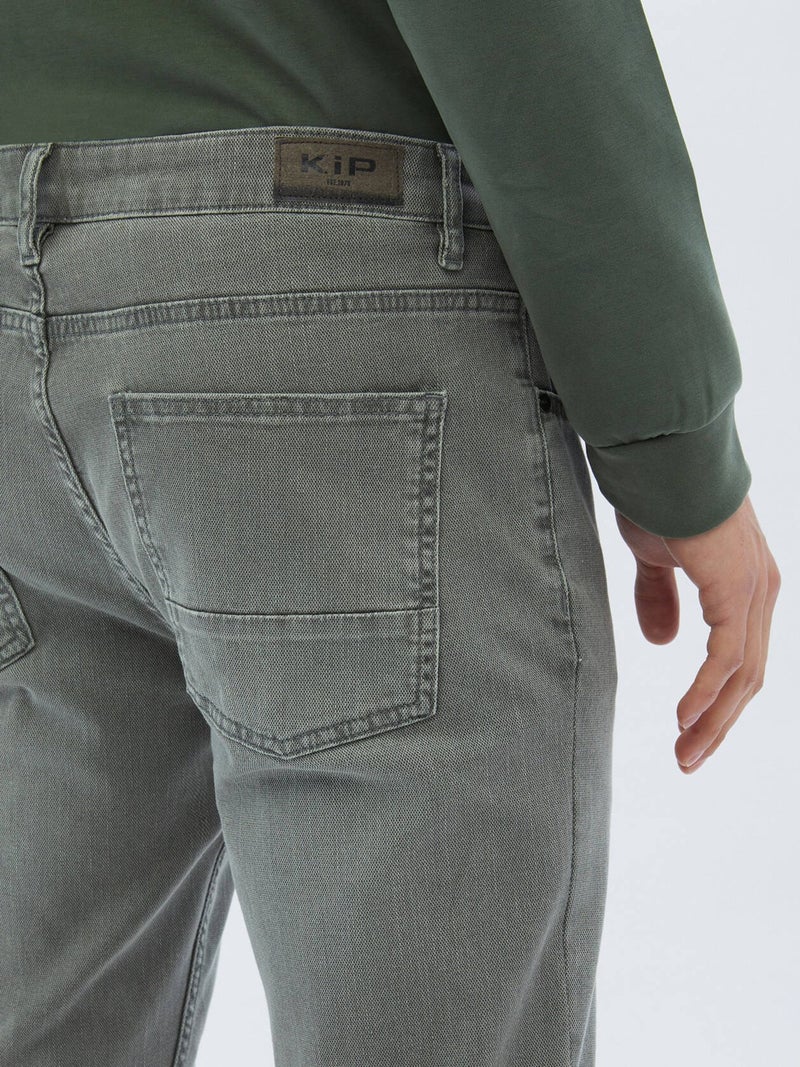 Kip Mink Slim Fit Denim Cotton Blend Trousers  - Image 4