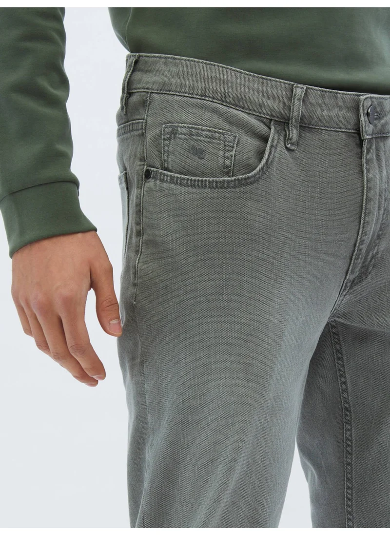 Kip Mink Slim Fit Denim Cotton Blend Trousers