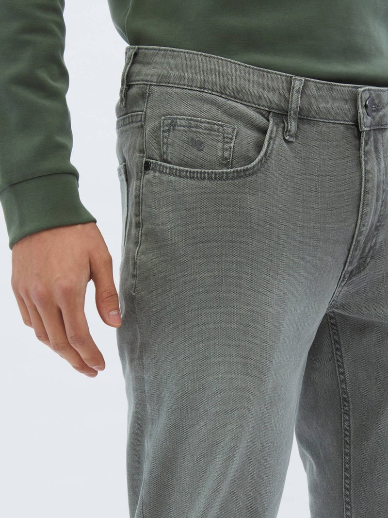 Kip Mink Slim Fit Denim Cotton Blend Trousers  - Image 3