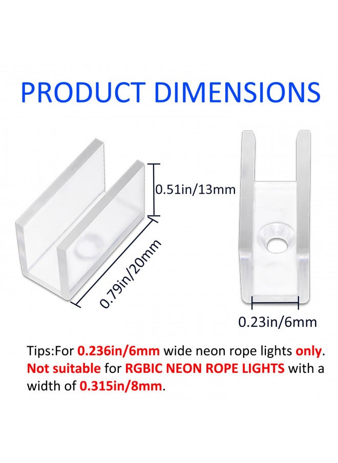 Lucienstar Lucienstar Neon Rope Light Mounting Brackets, 100PCS Neon Lights Install Fixing Clips Accessories for 6x12mm Silicone LED Neon Flex Strip Lighting, Neon Signs DIY(100 Screws, 100 Clips)  - Image 1