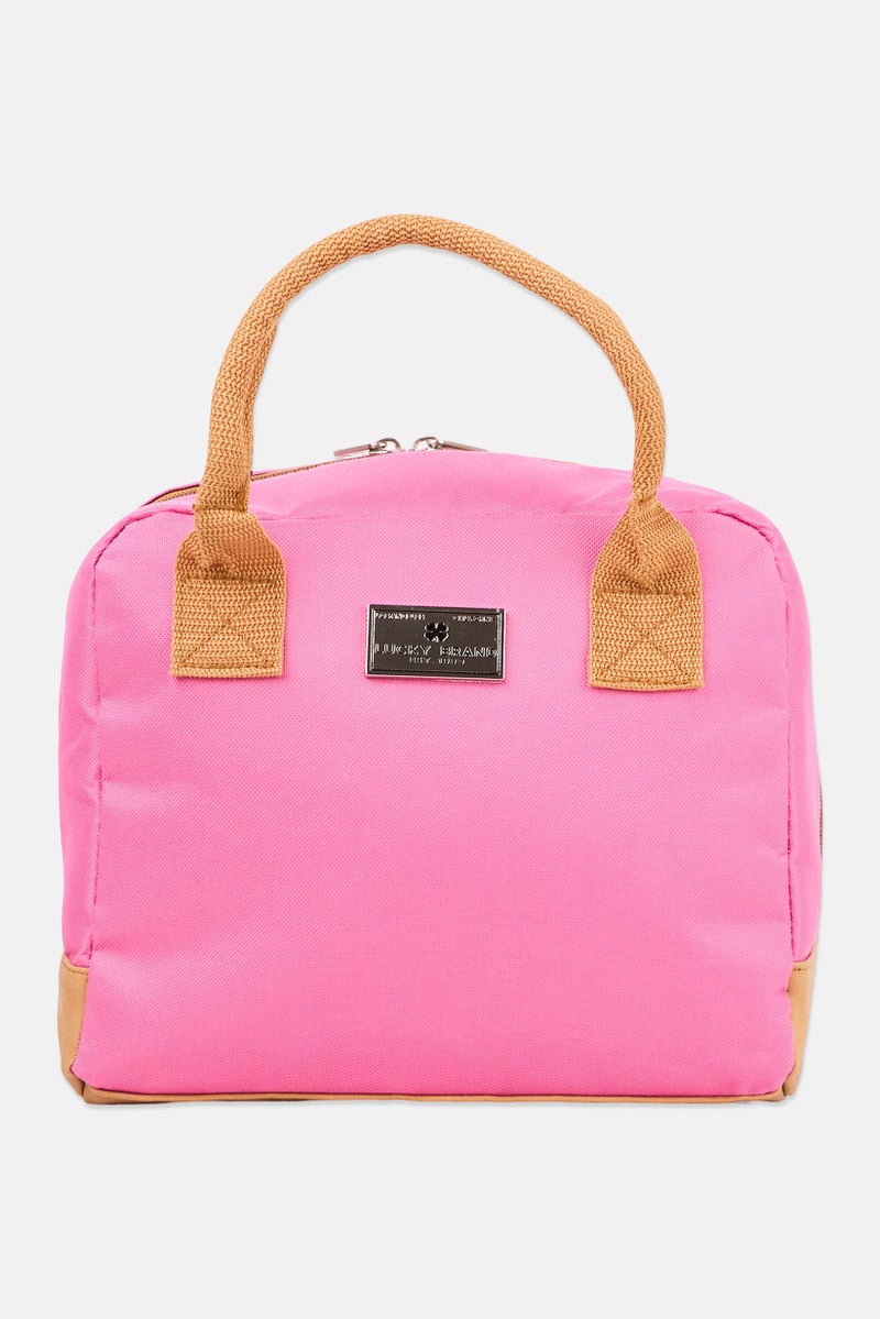 LUCKY BRAND Kids Girl Brand Logo Insulated Lunch Bag, Hot Pink - Image 1